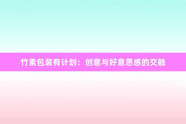 竹素包装有计划:创意与好意思感的交融