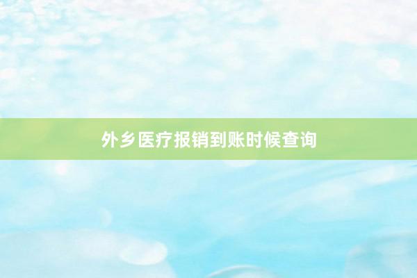外乡医疗报销到账时候查询